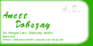 anett dobszay business card